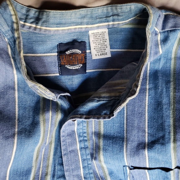 Man's long sleeve collarless button up(Saugatuck) - Picture 2 of 2